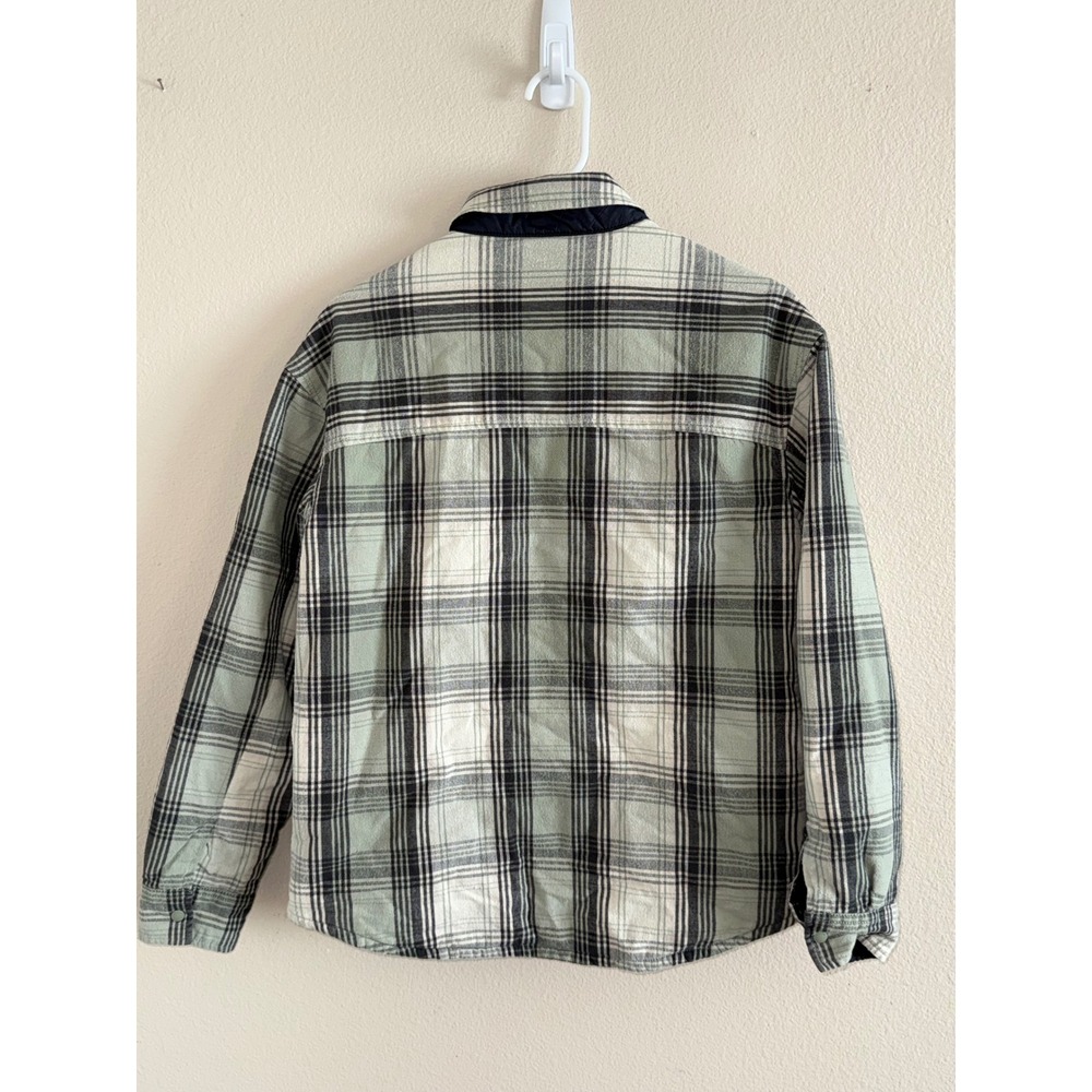 Mountain Hardwear Womens Sage Green Plaid Insulated Flannel Shirt Jacket Medium - Picture 4 of 5